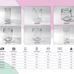 Clear Glass Food Jars 205ml - 255ml